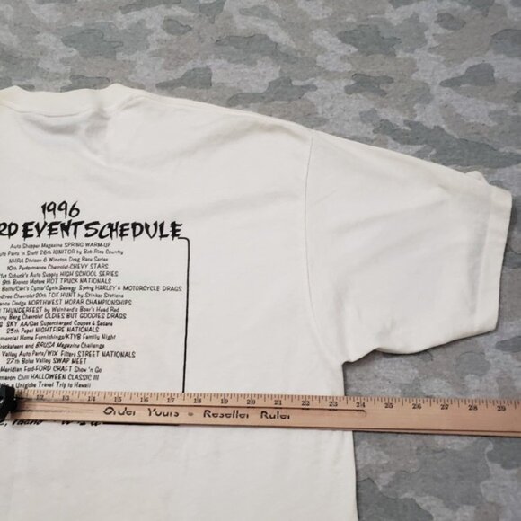 Vintage Oneita Shirt Mens 2XL White Made In USA Firebird Racing Single Stitch - Picture 9 of 11